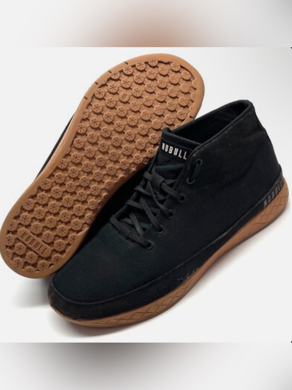 NOBULL Unisex Canvas Mid Trainer Athletic Sneaker in Black Coffee Size w 8.5 m 7